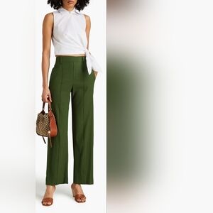VINCE Forrest Green Linen Blend Trouser Pants L